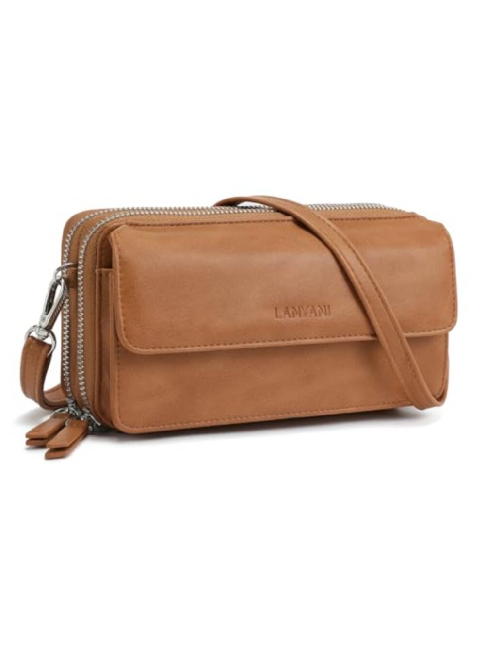 RFID Crossbody Wallet Wristlet Purse Vegan Leather Phone Pocket